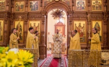 В день памяти святого пророка Божия Илии глава Приамурской митрополии совершил Божественную литургию в Елизаветинском храме Хабаровска 2 августа 2018 г.